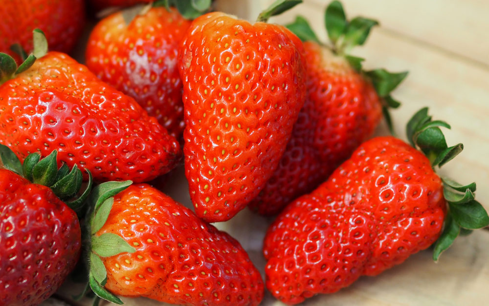 strawberries in juice