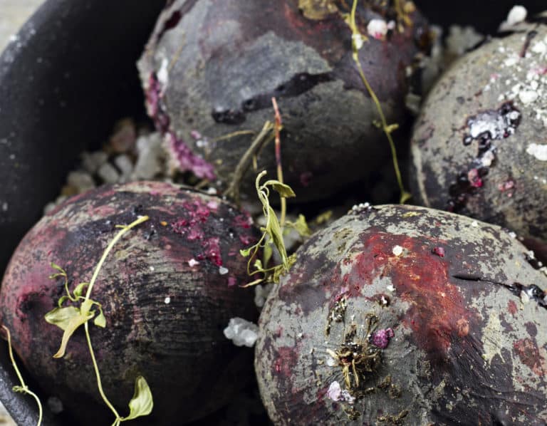 Roasted beetroot nicoise salad