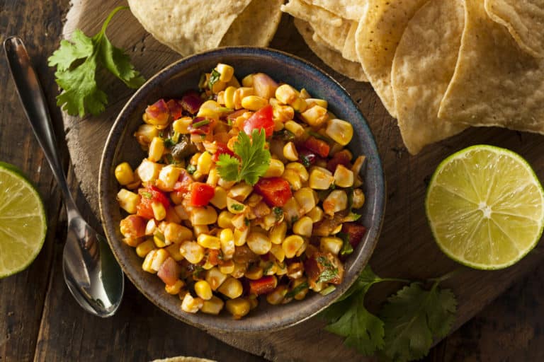 Roasted corn & avocado salsa