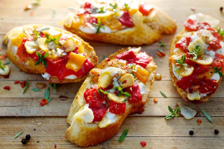 Tomato and goat's cheese bruschetta